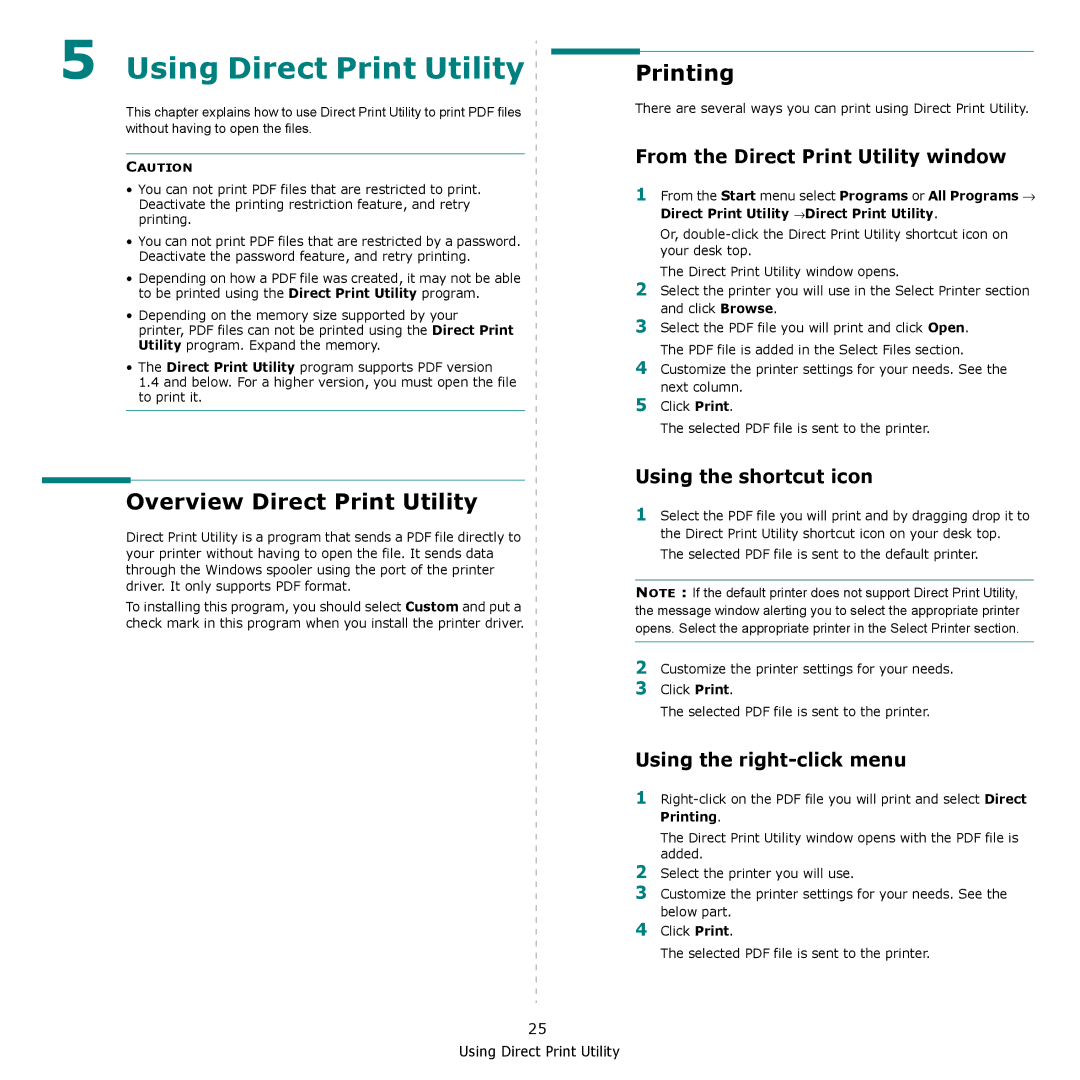 Muratec MFX-3050 manual Using Direct Print Utility, Overview Direct Print Utility 