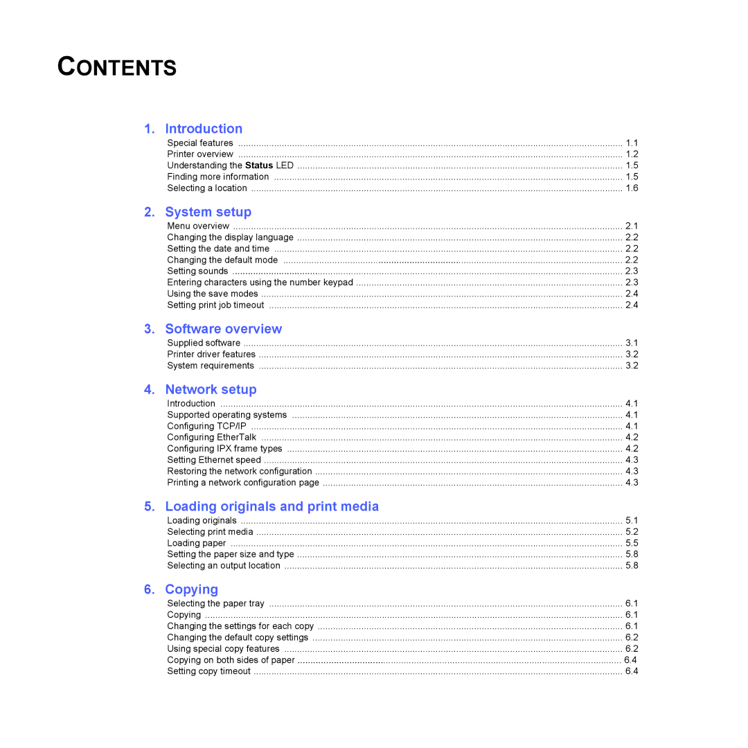 Muratec MFX-3050 manual Contents 