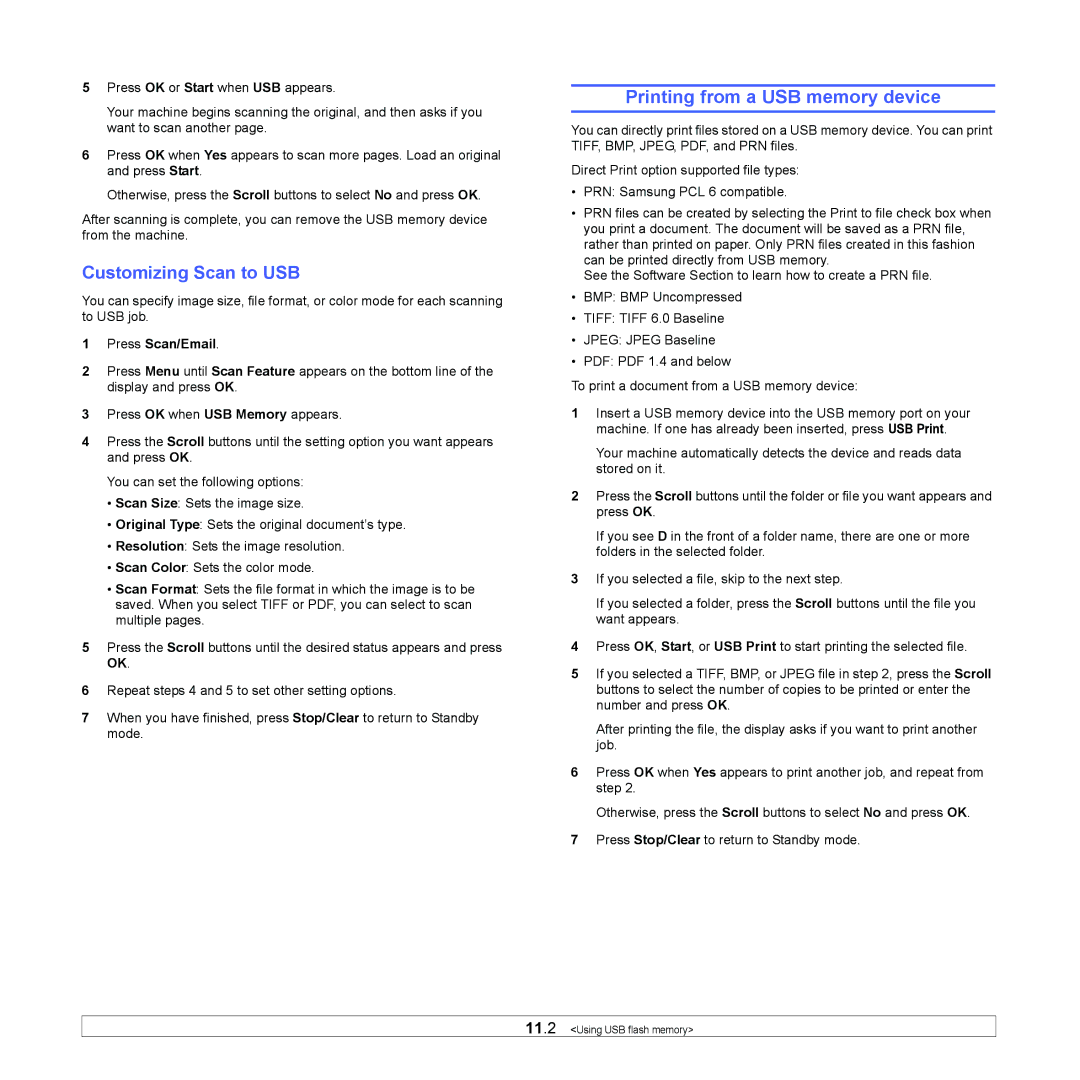 Muratec MFX-3050 manual Printing from a USB memory device, Customizing Scan to USB 