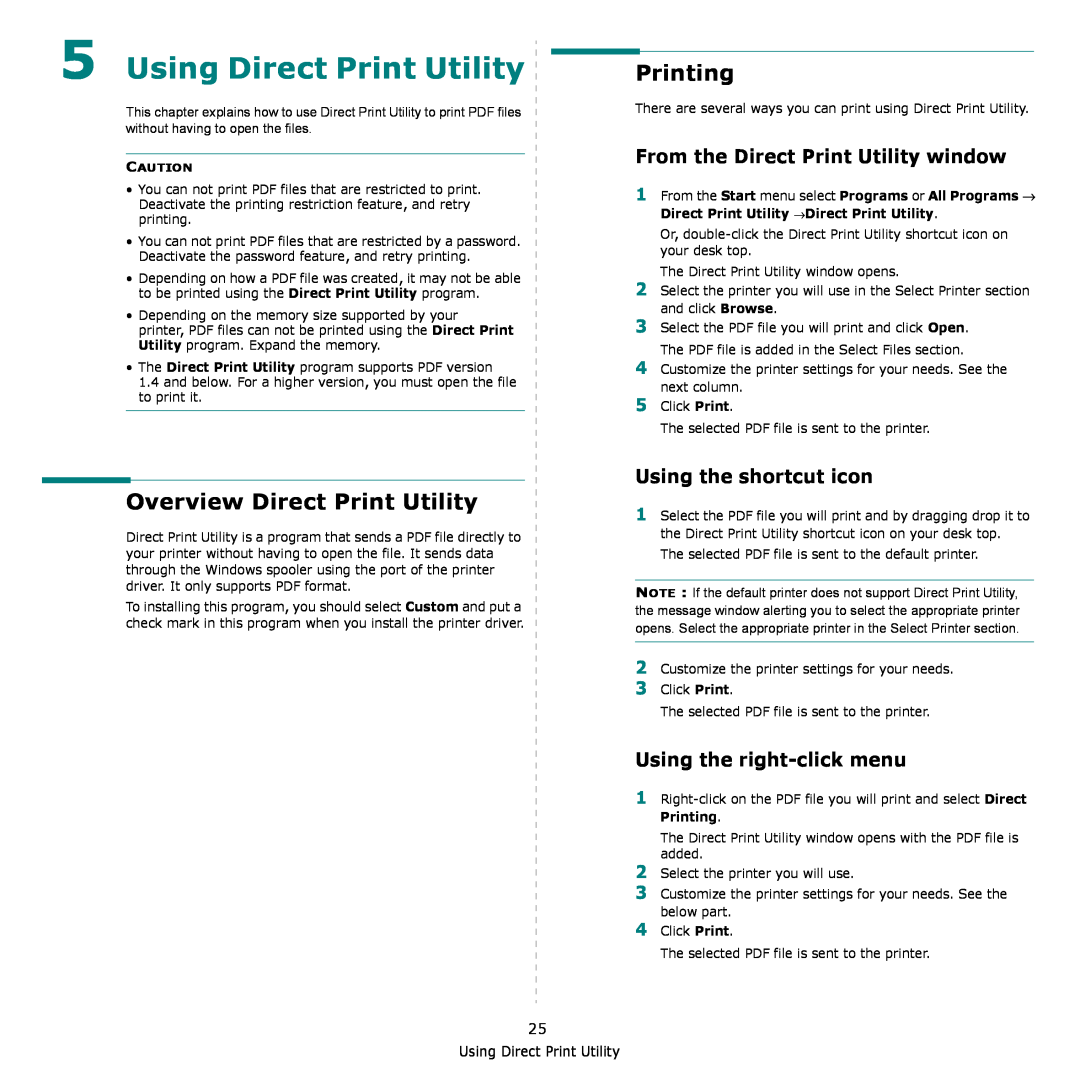 Muratec MFX-3050 manual Using Direct Print Utility, Overview Direct Print Utility 