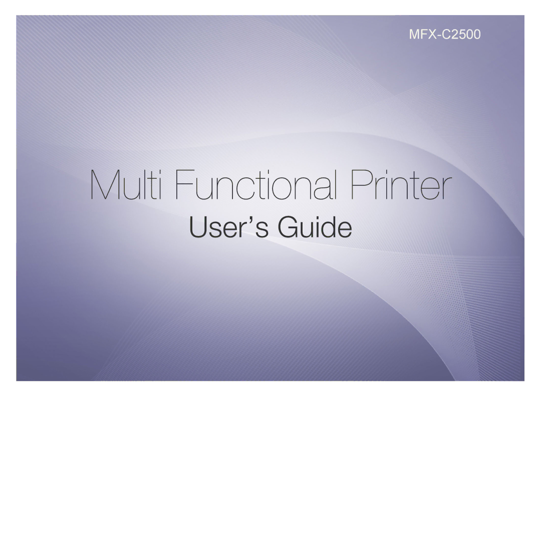 Muratec MFX-C2500 manual Multi Functional Printer 