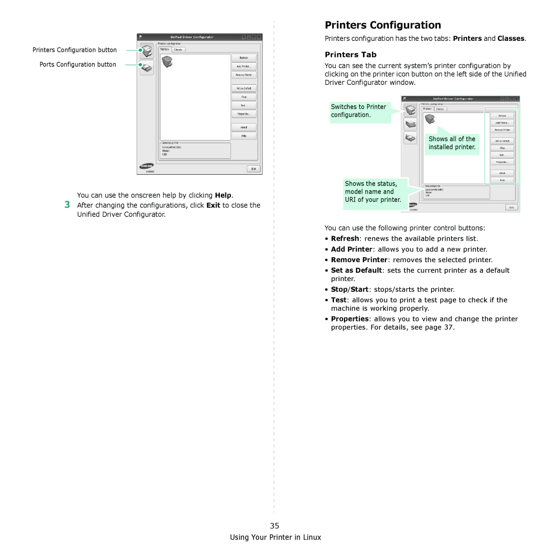 Muratec MFX-C2500 manual Printers Configuration, Printers Tab 