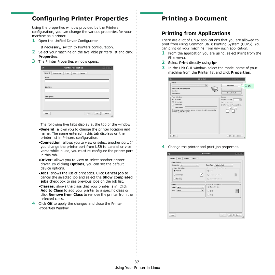 Muratec MFX-C2500 manual Configuring Printer Properties, Printing from Applications 