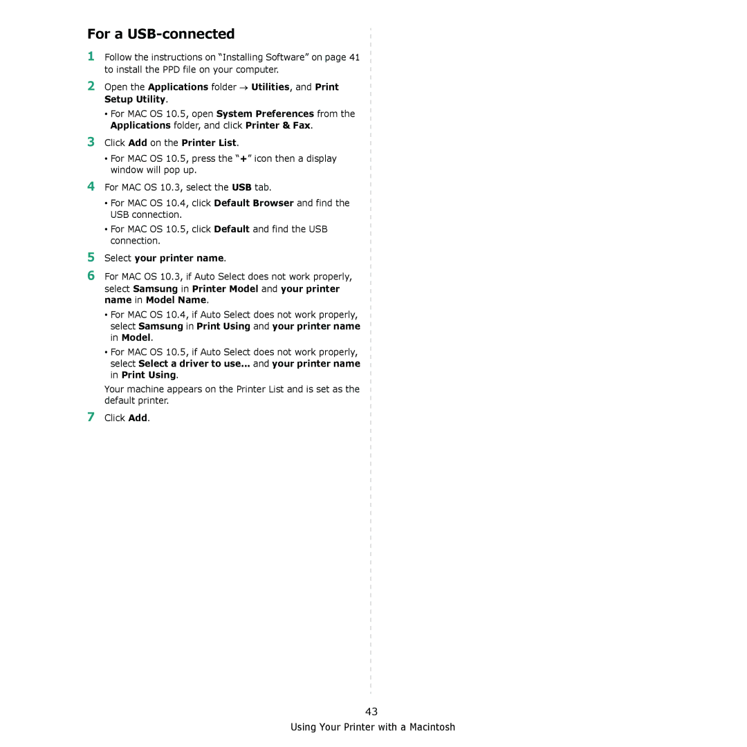 Muratec MFX-C2500 manual For a USB-connected, Select your printer name 