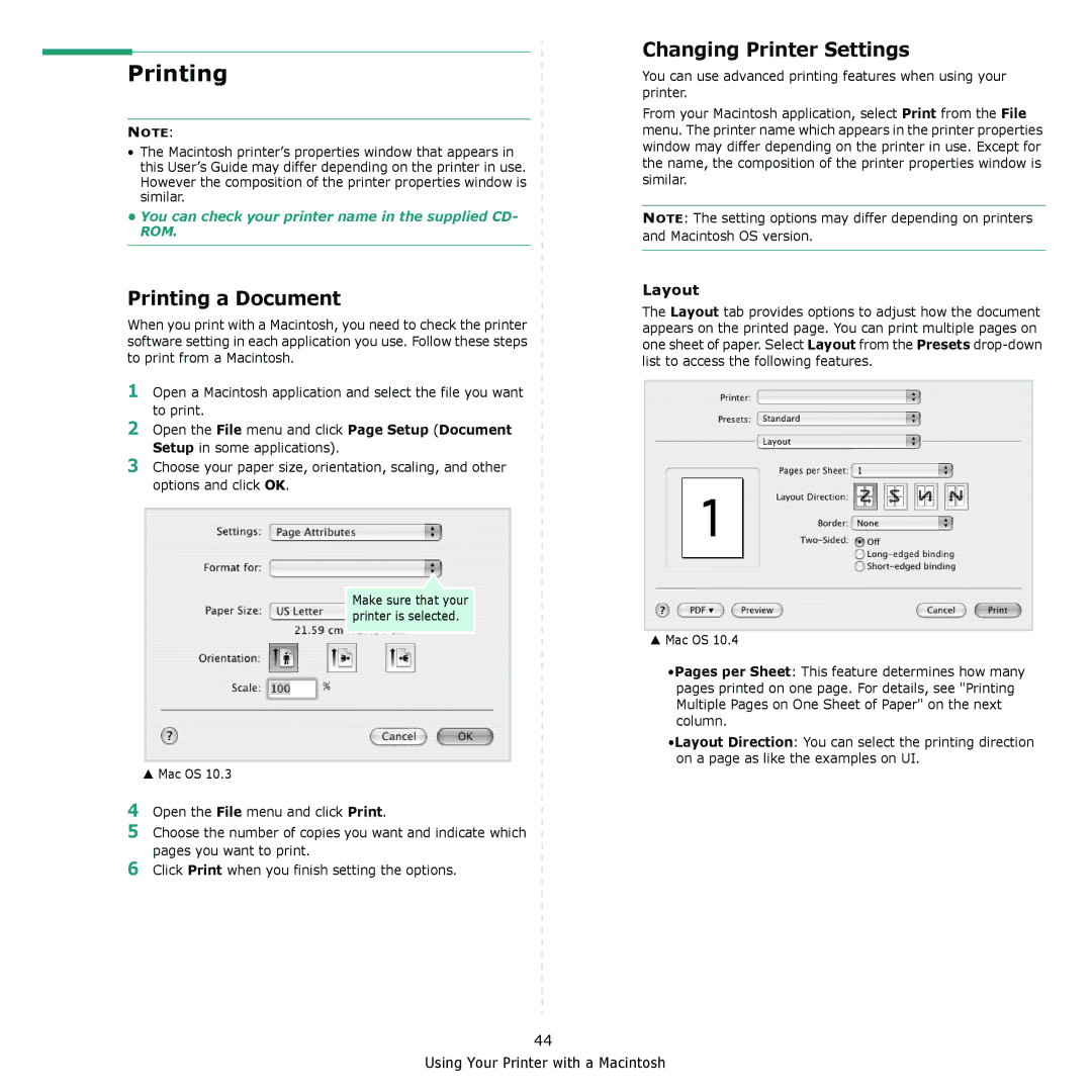 Muratec MFX-C2500 manual Printing a Document, Changing Printer Settings 