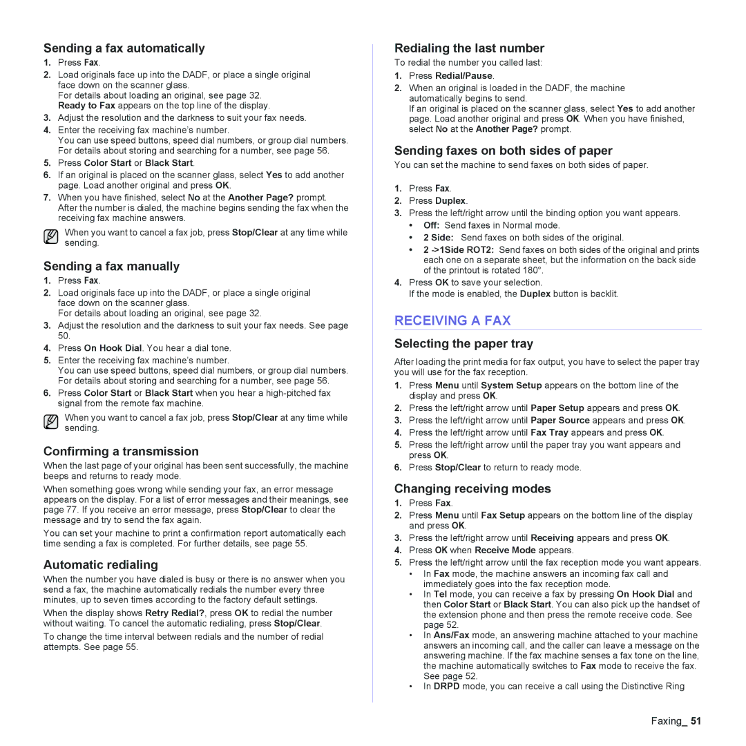 Muratec MFX-C2500 manual Receiving a FAX 