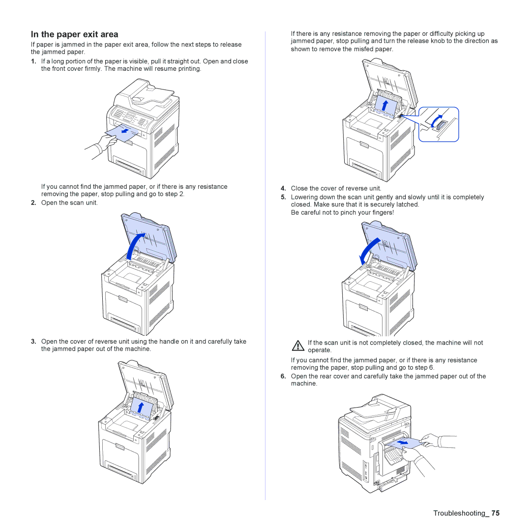 Muratec MFX-C2500 manual Paper exit area 