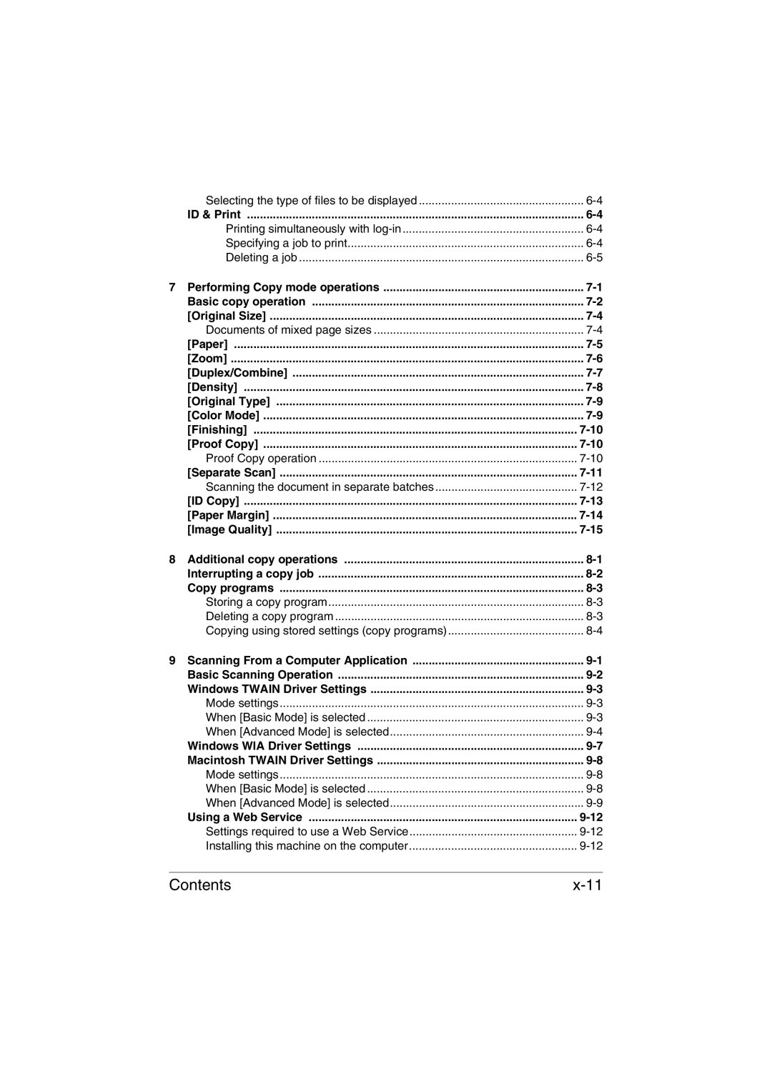 Muratec MFX-C3035 manual Contents 