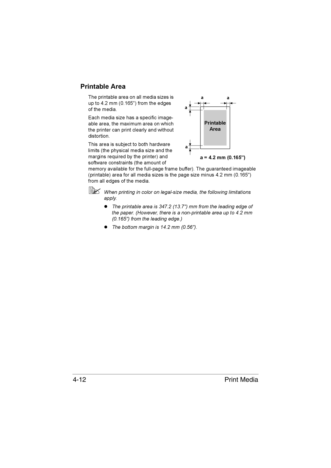 Muratec MFX-C3035 manual Printable Area 