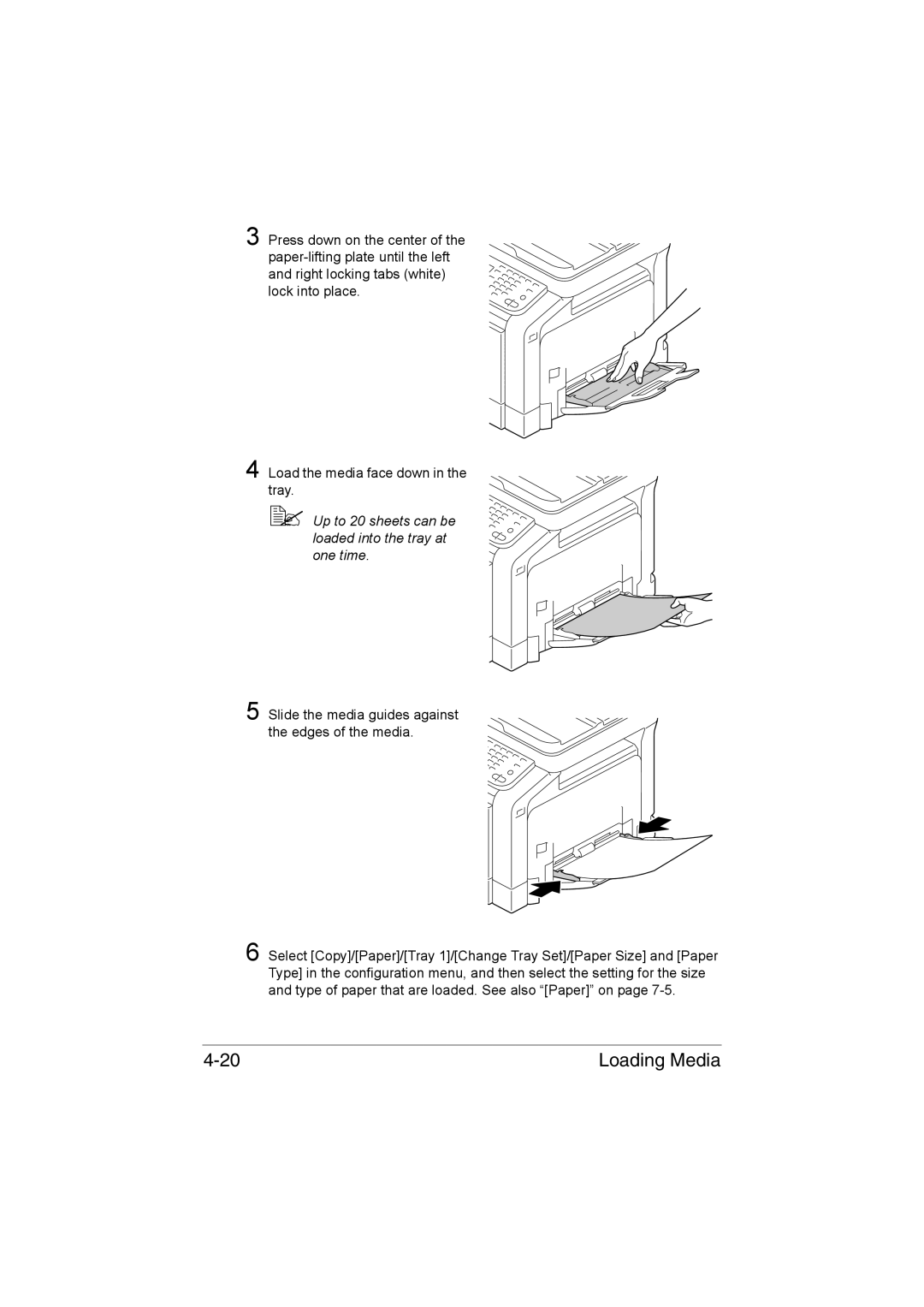 Muratec MFX-C3035 manual  Up to 20 sheets can be loaded into the tray at one time 