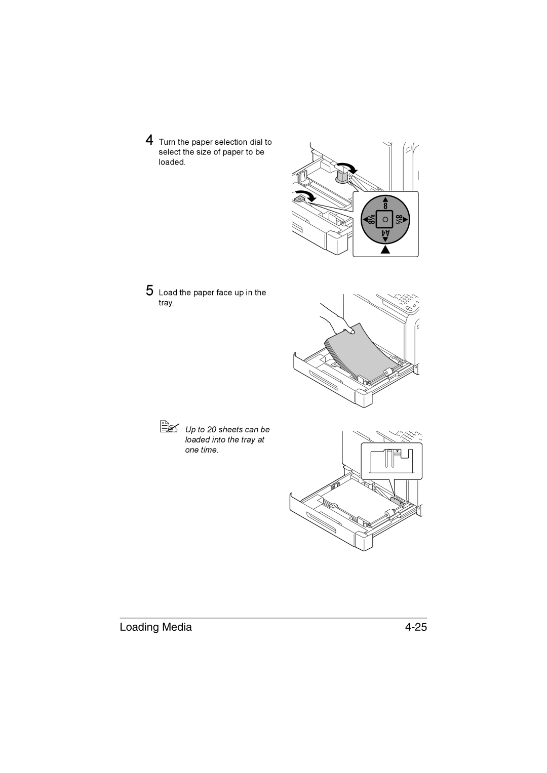 Muratec MFX-C3035 manual  Up to 20 sheets can be loaded into the tray at one time 