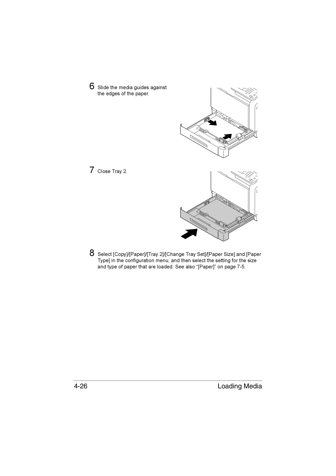 Muratec MFX-C3035 manual Slide the media guides against the edges of the paper 