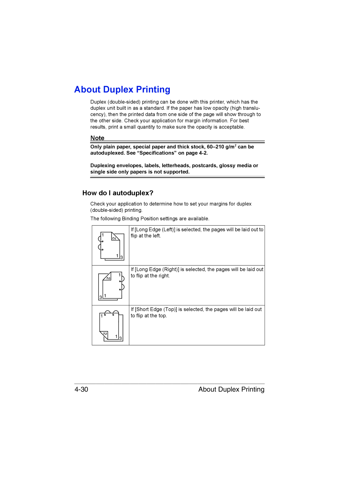 Muratec MFX-C3035 manual About Duplex Printing, How do I autoduplex? 