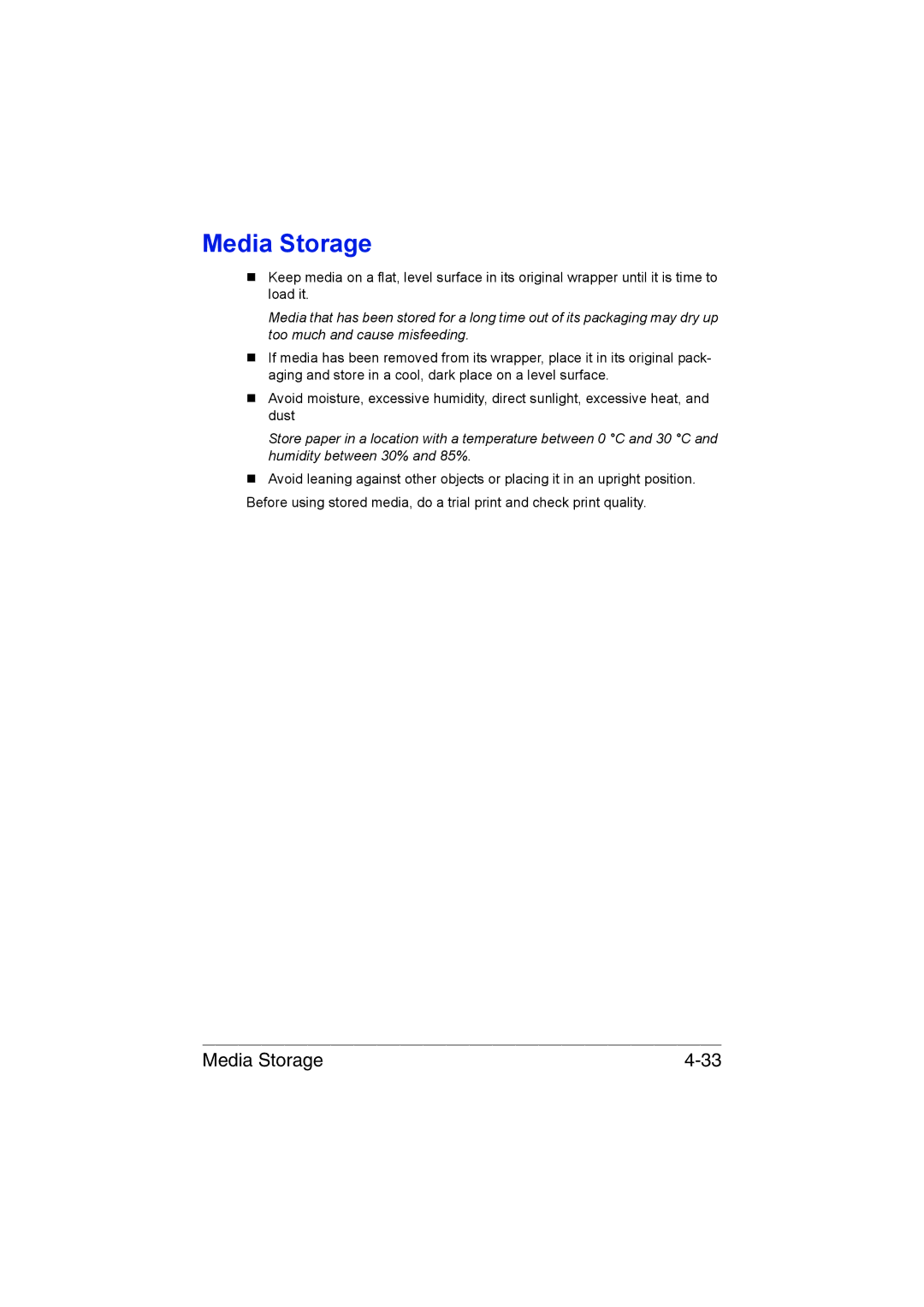 Muratec MFX-C3035 manual Media Storage 