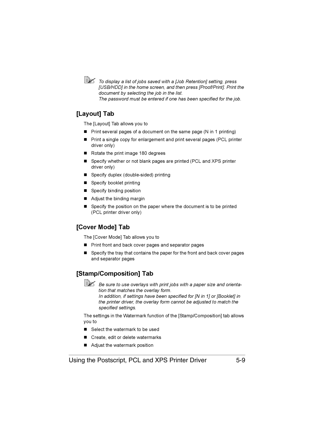 Muratec MFX-C3035 manual Layout Tab, Cover Mode Tab, Stamp/Composition Tab 