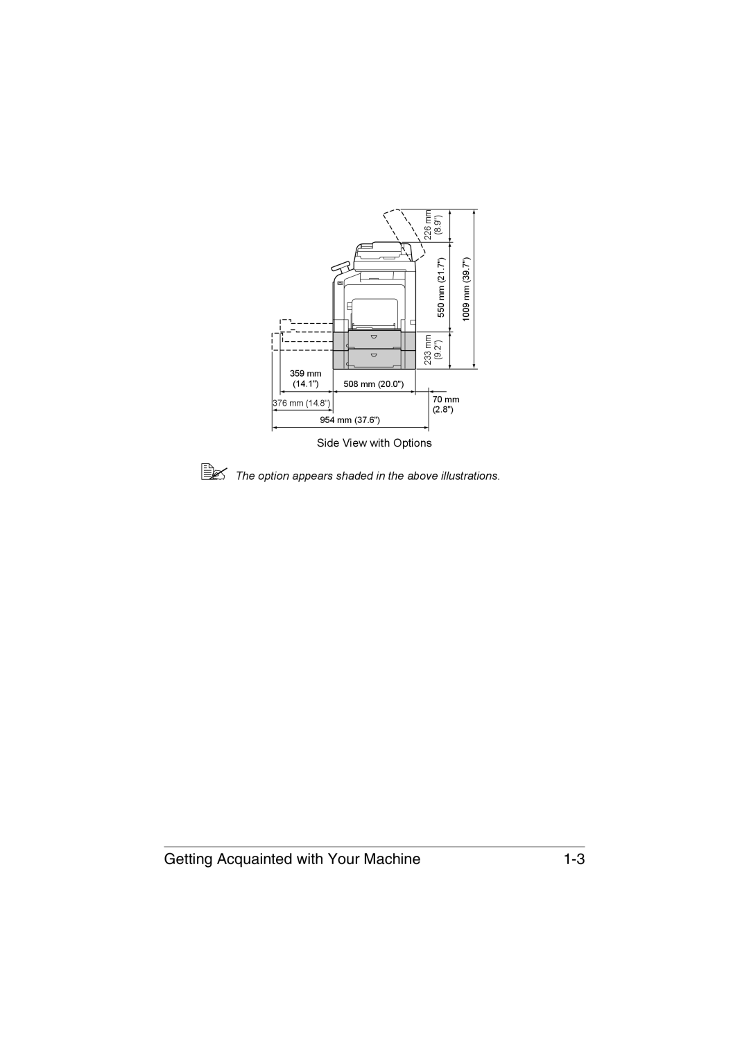 Muratec MFX-C3035 manual  The option appears shaded in the above illustrations 