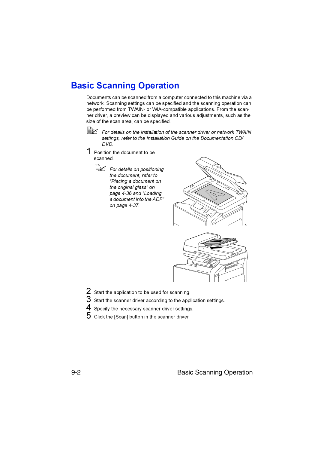 Muratec MFX-C3035 manual Basic Scanning Operation 