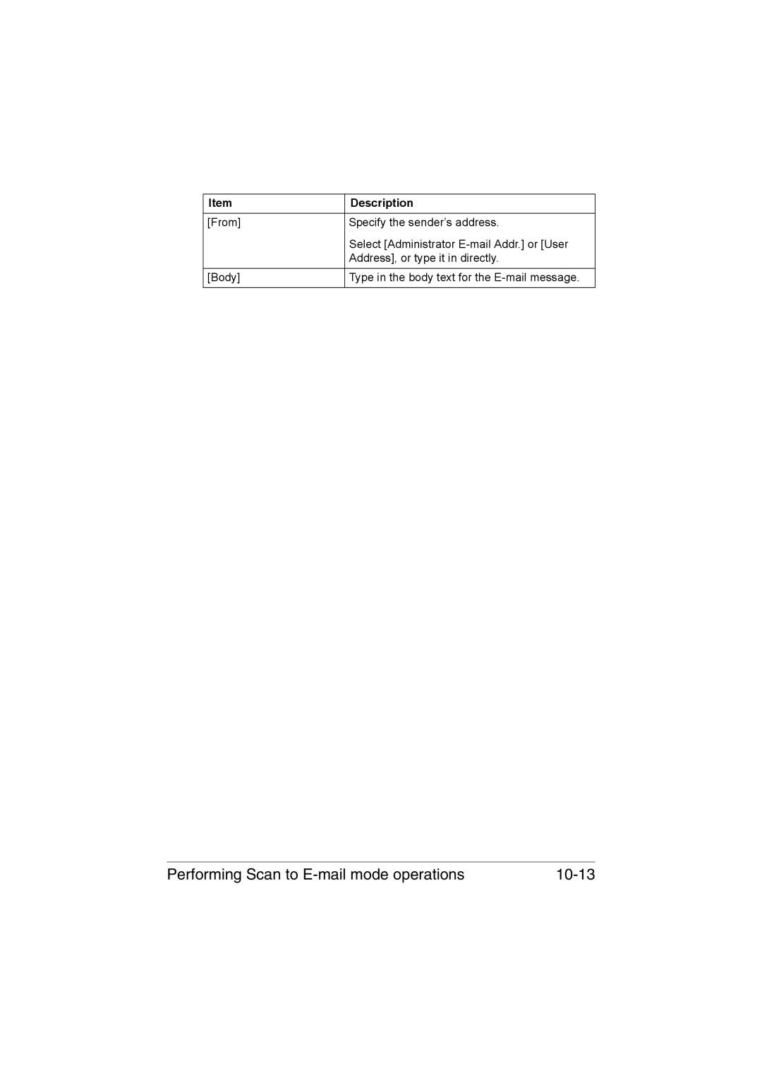 Muratec MFX-C3035 manual Performing Scan to E-mail mode operations 10-13 