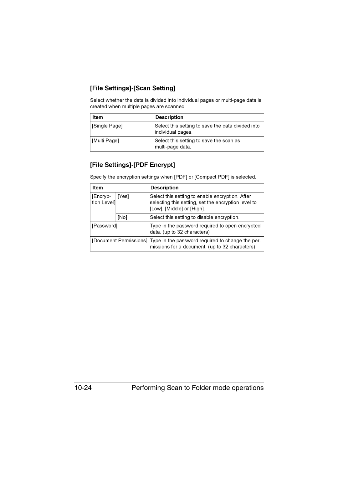 Muratec MFX-C3035 manual Performing Scan to Folder mode operations, File Settings-Scan Setting 