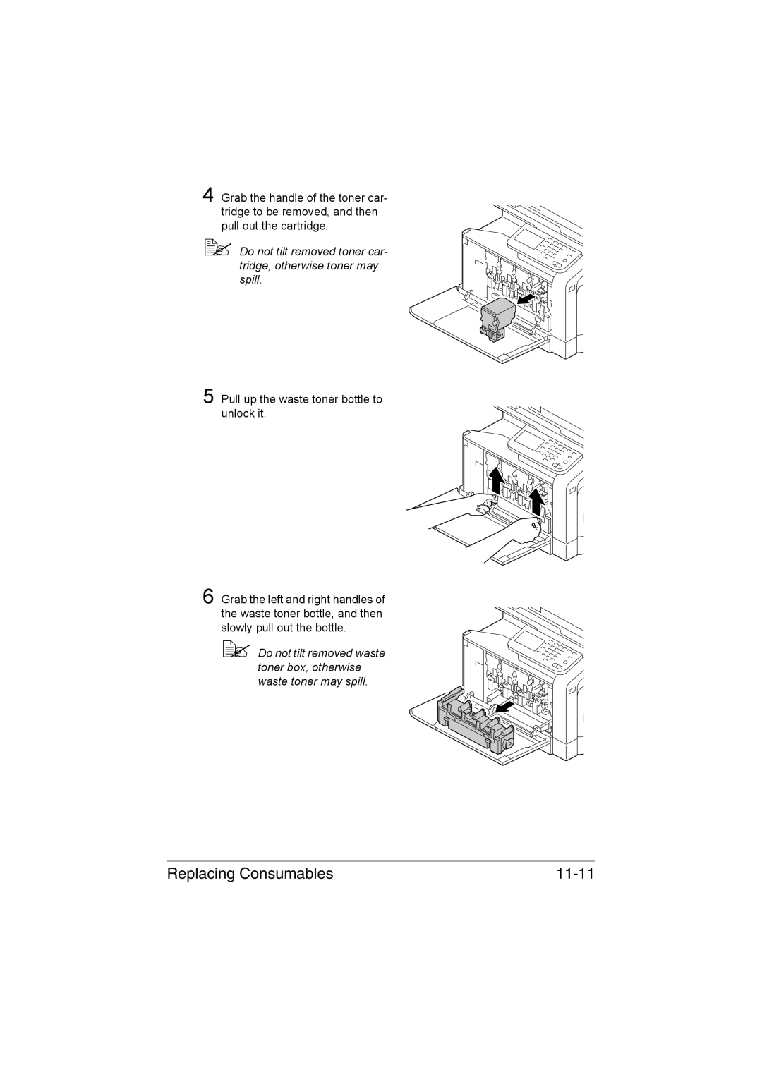 Muratec MFX-C3035 manual Replacing Consumables 11-11 