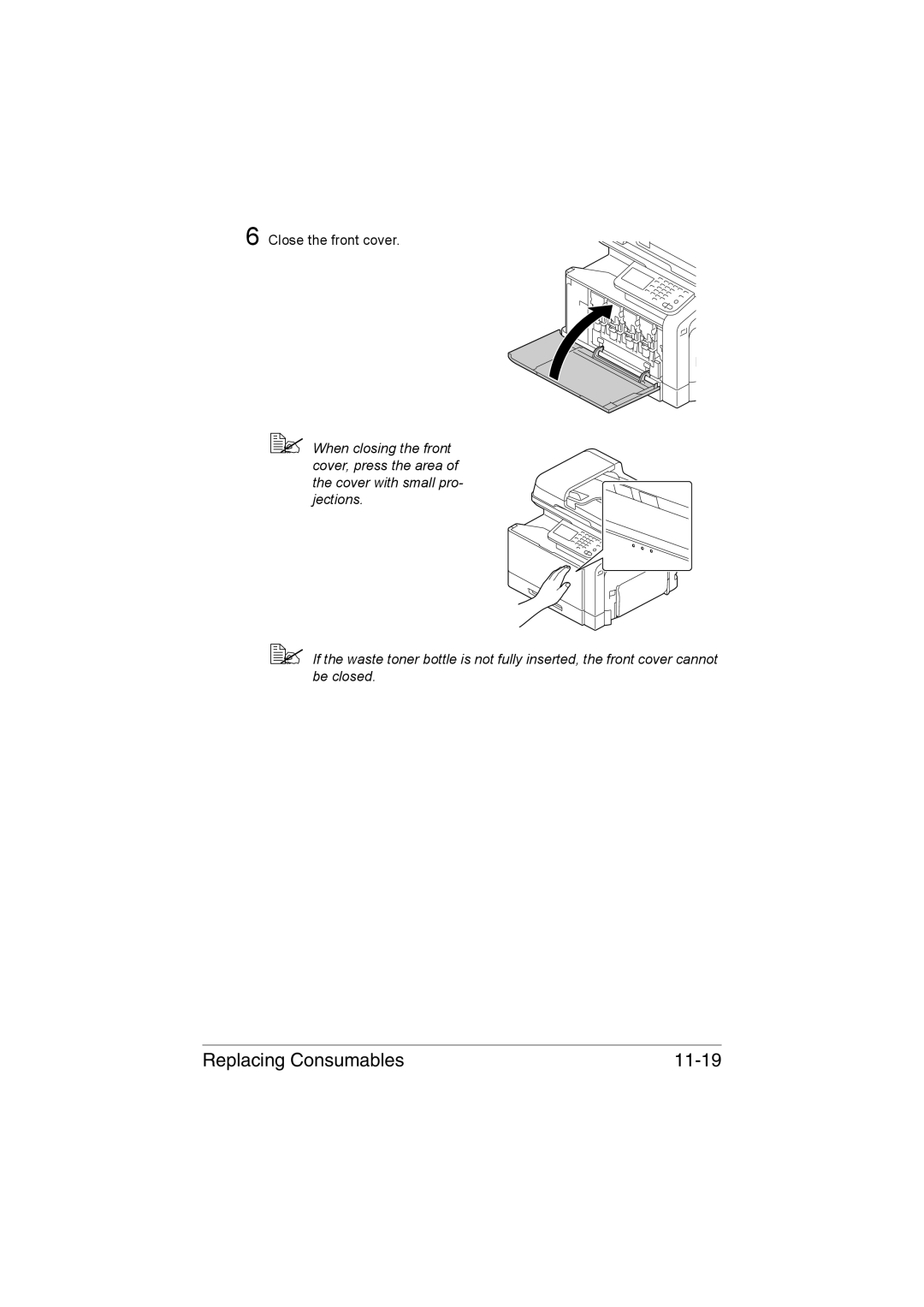 Muratec MFX-C3035 manual Replacing Consumables 11-19 