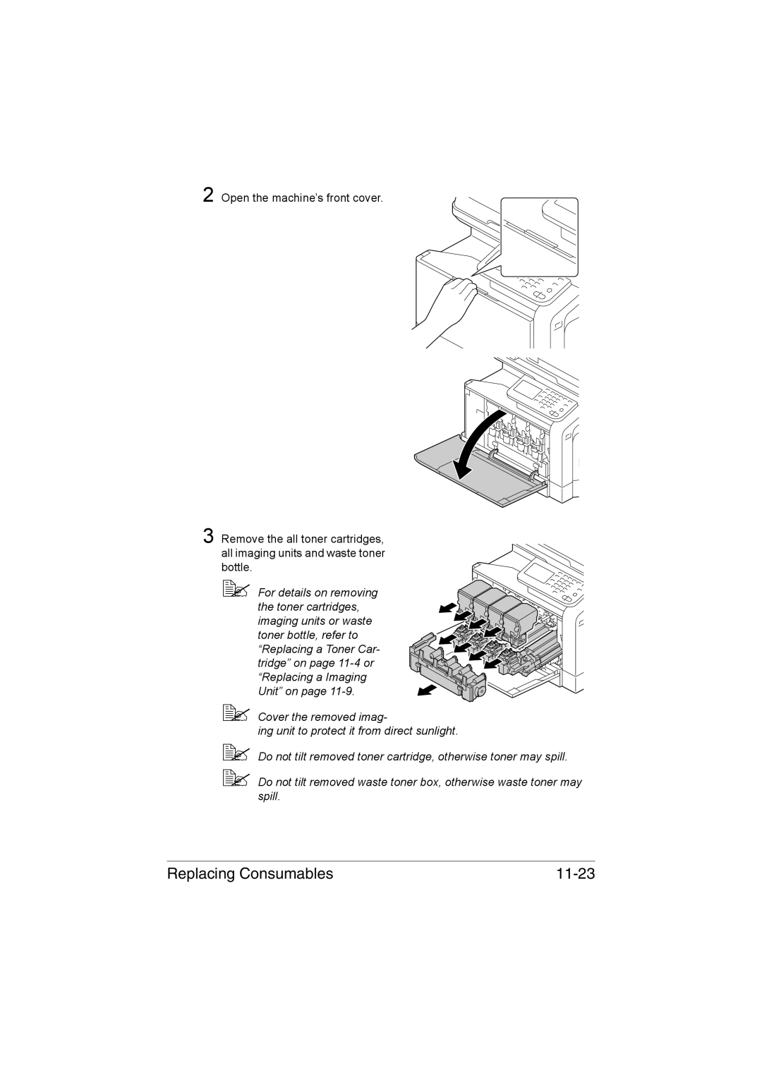 Muratec MFX-C3035 manual Replacing Consumables 11-23 