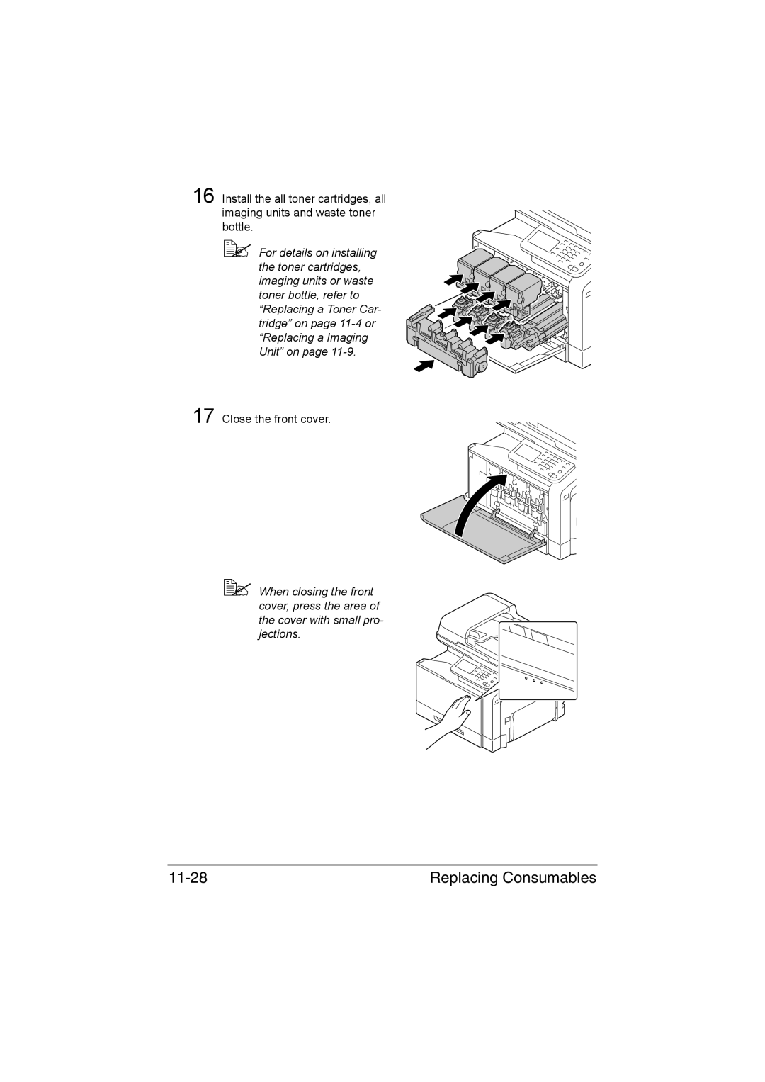 Muratec MFX-C3035 manual Replacing Consumables 