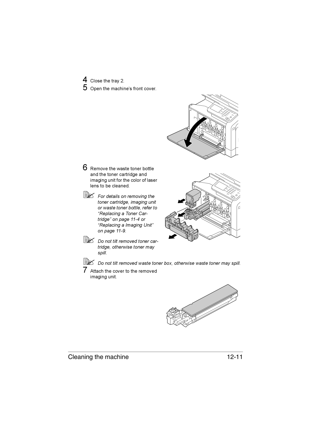 Muratec MFX-C3035 manual Cleaning the machine 12-11 