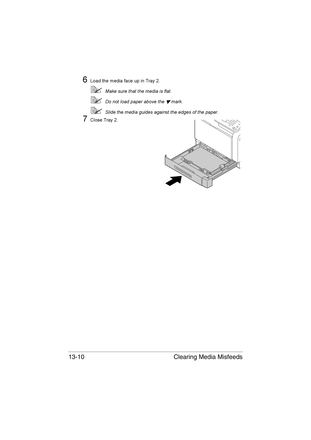 Muratec MFX-C3035 manual Clearing Media Misfeeds,  Slide the media guides against the edges of the paper 