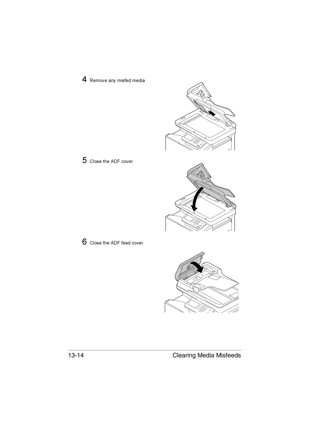 Muratec MFX-C3035 manual Clearing Media Misfeeds 