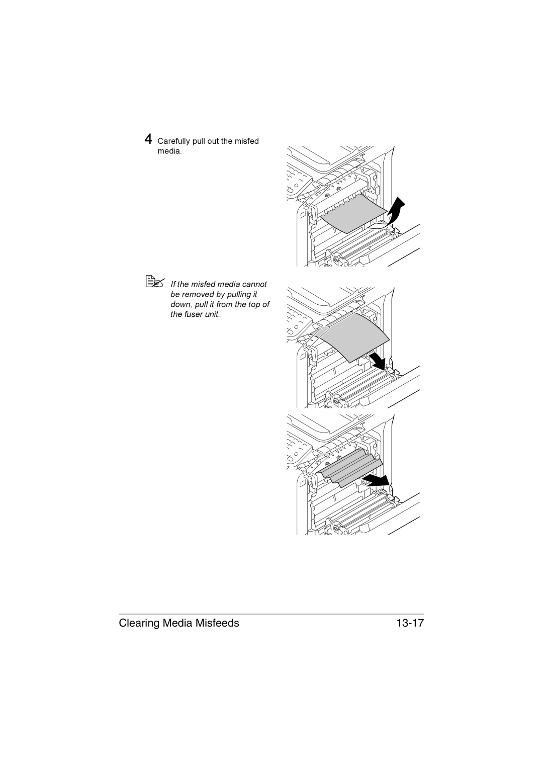 Muratec MFX-C3035 manual Clearing Media Misfeeds 13-17 