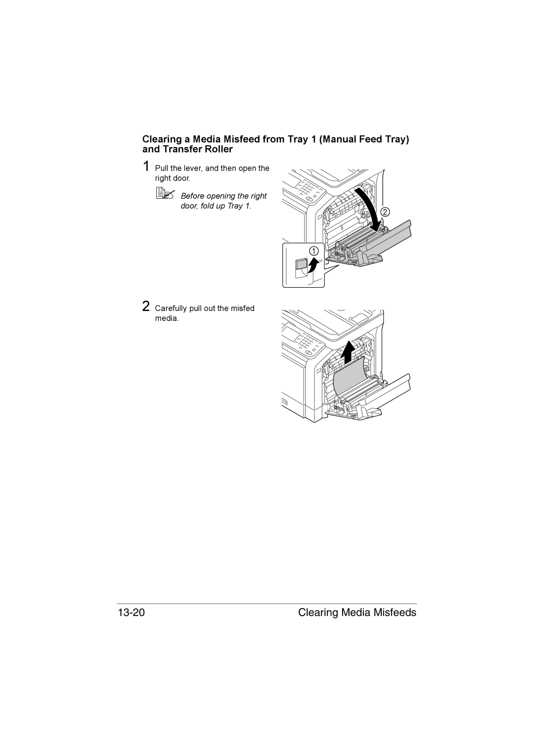 Muratec MFX-C3035 manual Clearing Media Misfeeds 