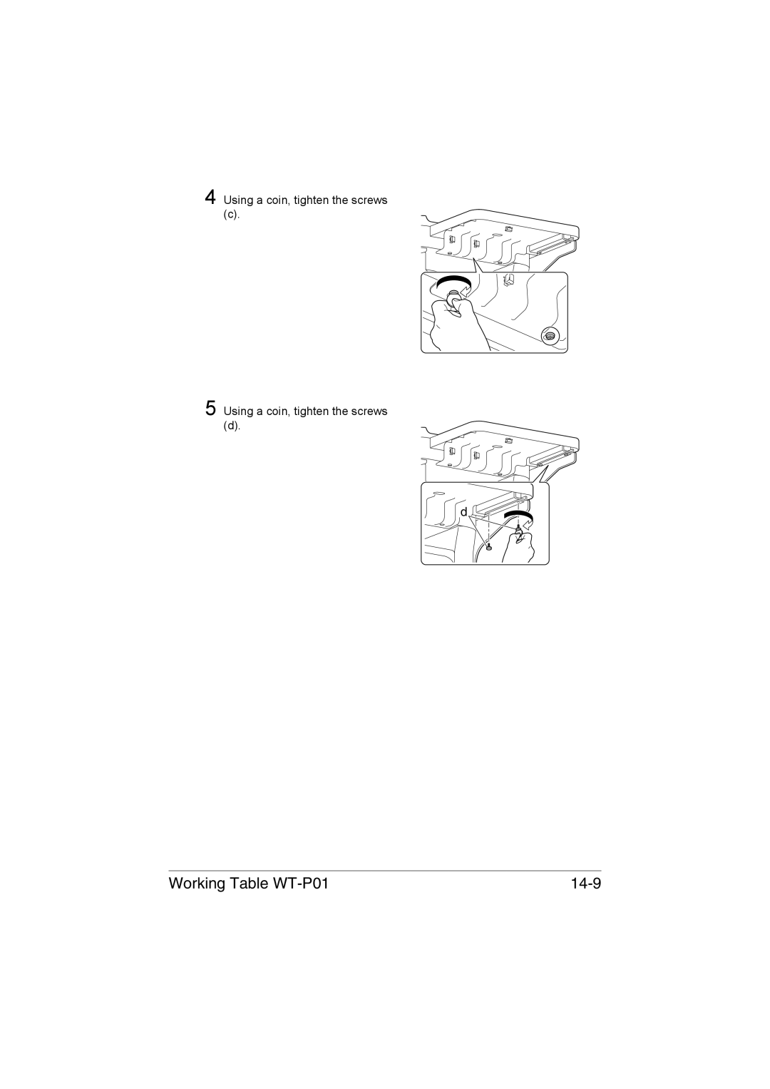 Muratec MFX-C3035 manual Working Table WT-P01 14-9 