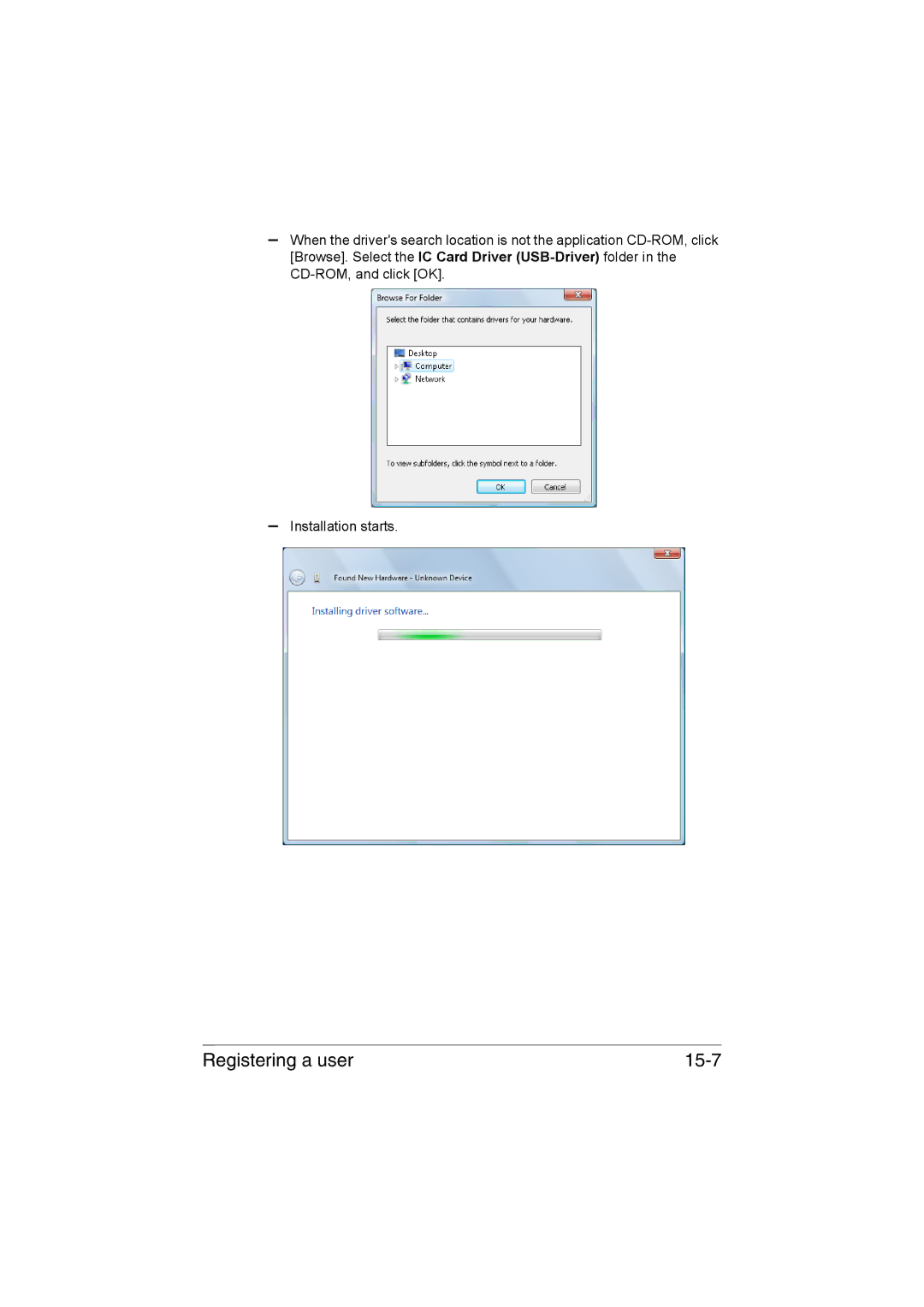 Muratec MFX-C3035 manual Registering a user 15-7 