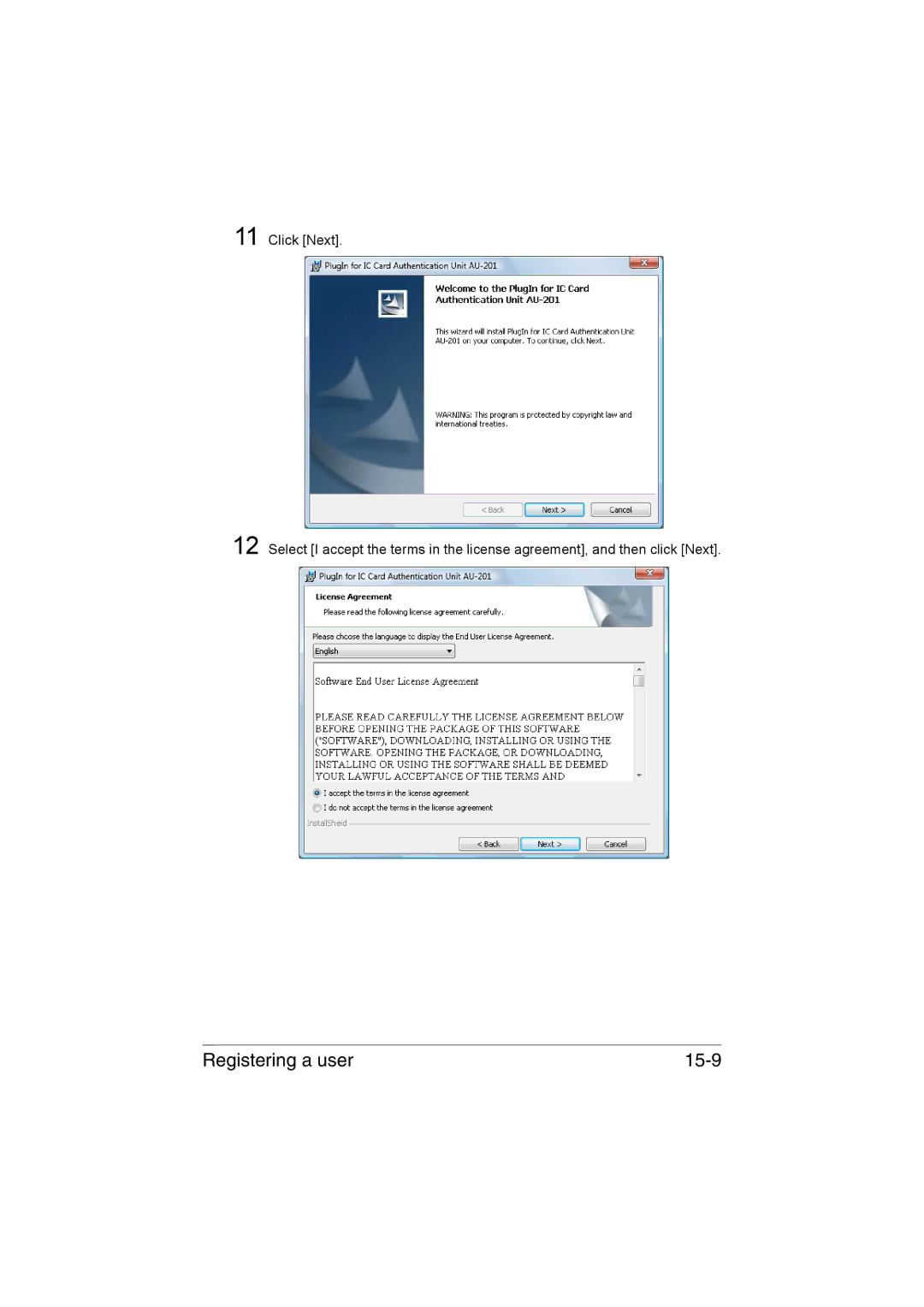 Muratec MFX-C3035 manual Registering a user 15-9 