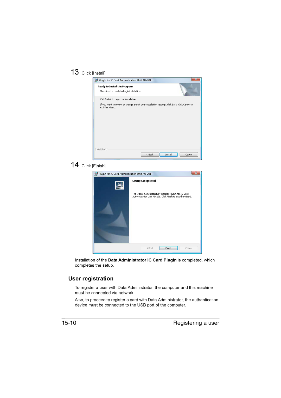 Muratec MFX-C3035 manual User registration, Registering a user 