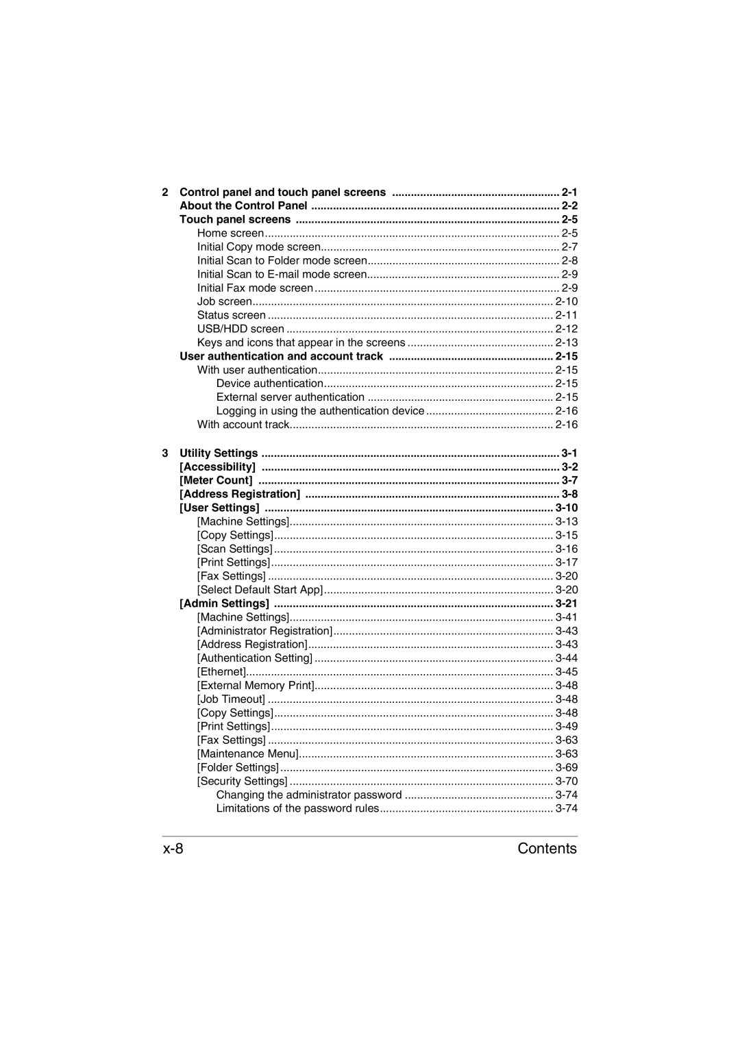 Muratec MFX-C3035 manual User authentication and account track 