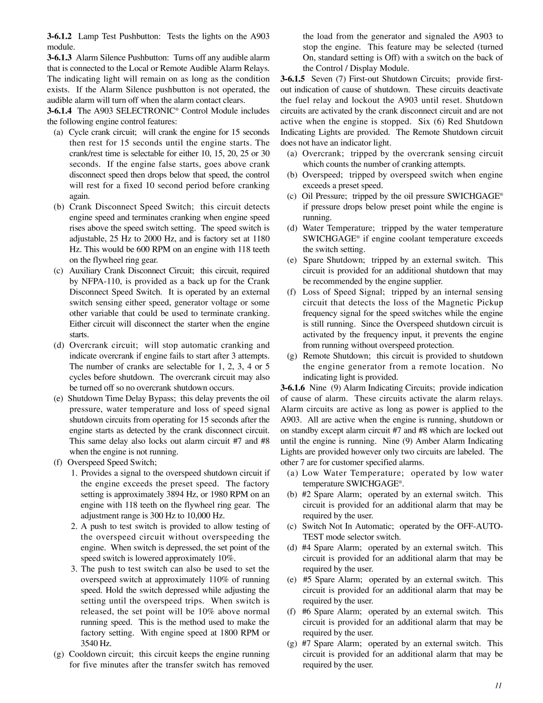 Murphy A900 Series manual 1.2Lamp Test Pushbutton Tests the lights on the A903 module 