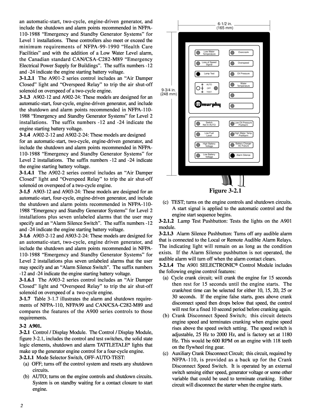 Murphy A900 Series manual 3-2A901 