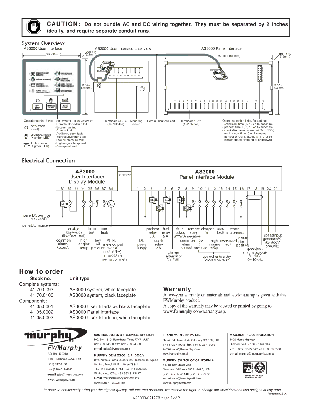 Murphy AS3000 dimensions SystemOverview 