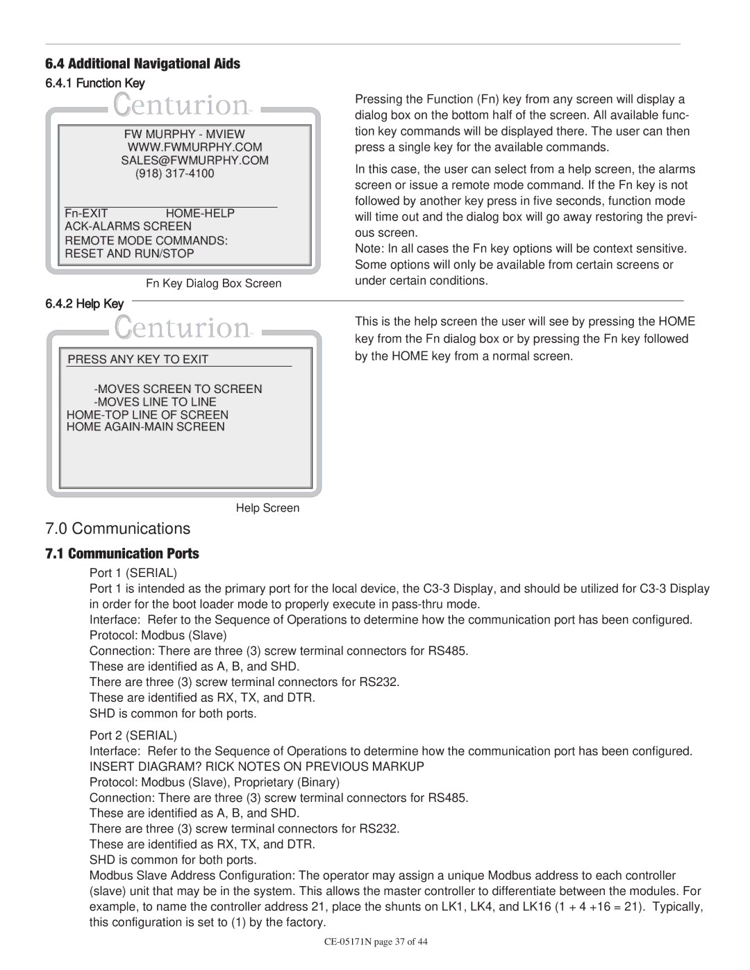 Murphy CE-05171N manual Communications, Additional Navigational Aids, Communication Ports 