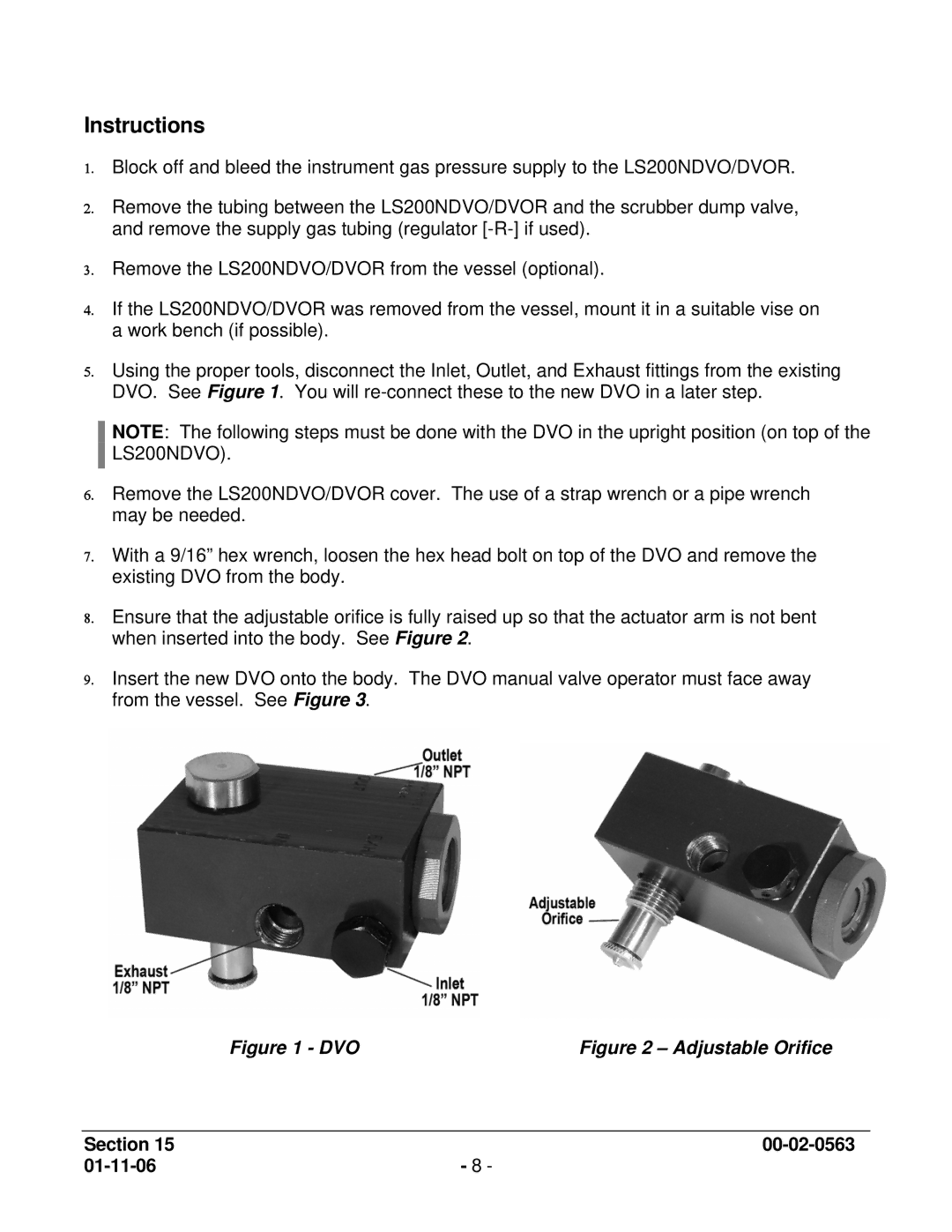 Murphy LS200N, L1100 manual Instructions, Dvo 