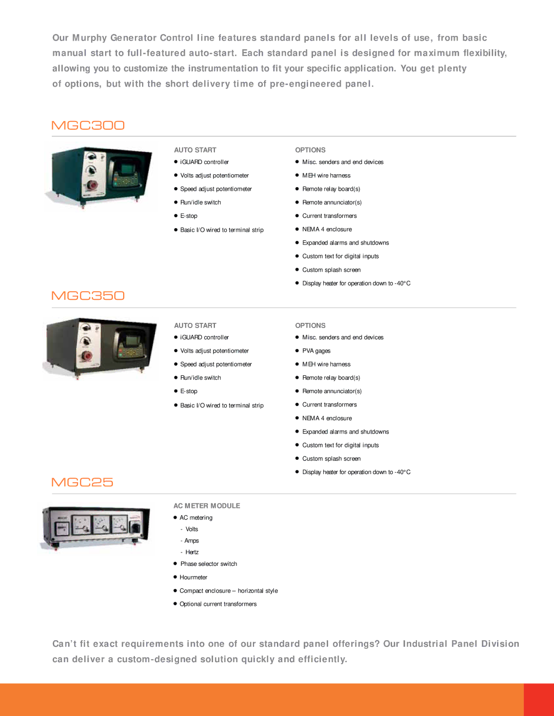 Murphy MGC 150 manual MGC300, MGC350, MGC25, AC Meter Module 