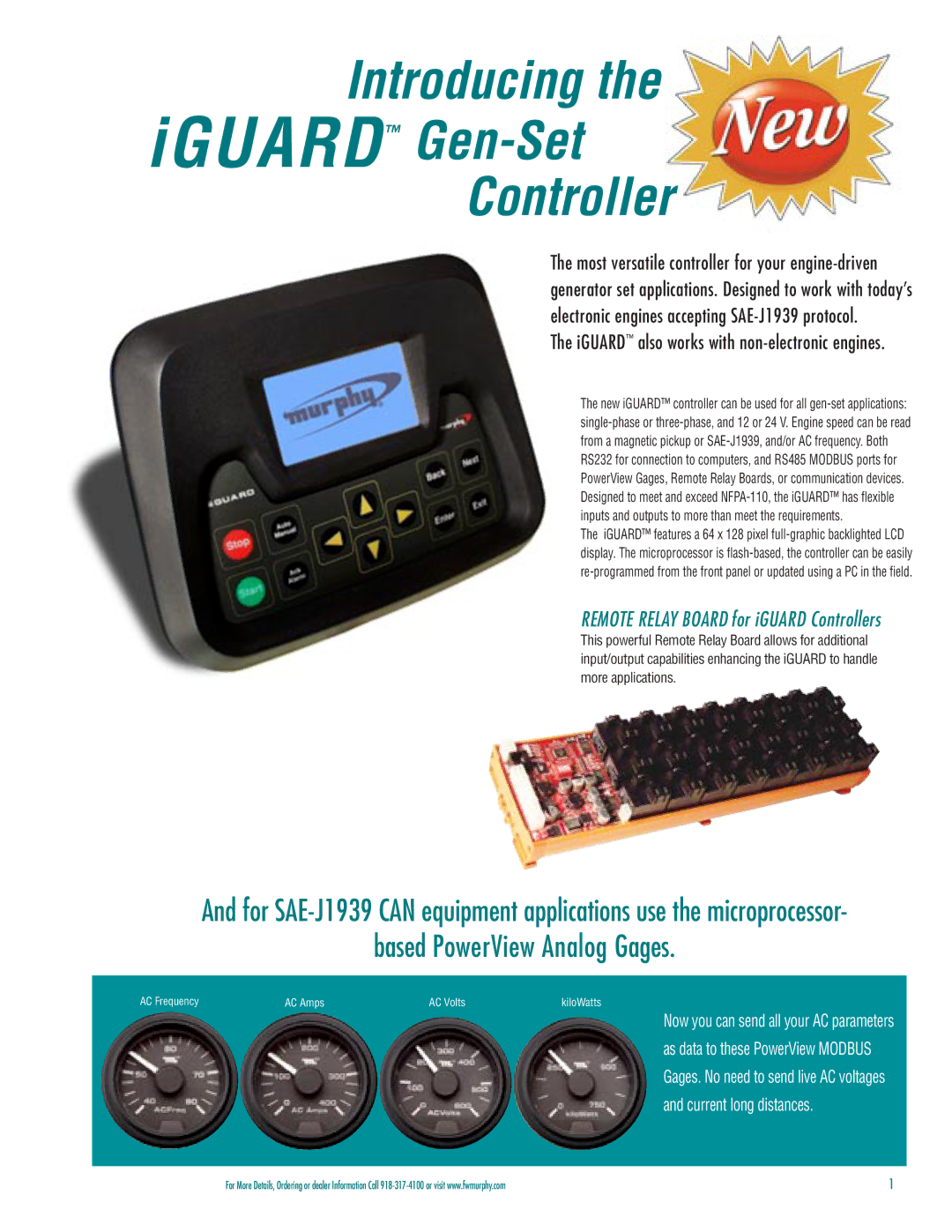 Murphy PG-03082H manual Introducing IGUARD Gen-Set Controller 