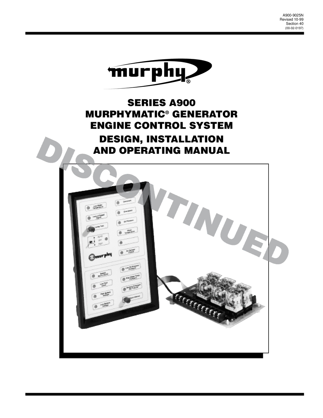 Murphy Series A900 manual A900-9025N Revised Section 