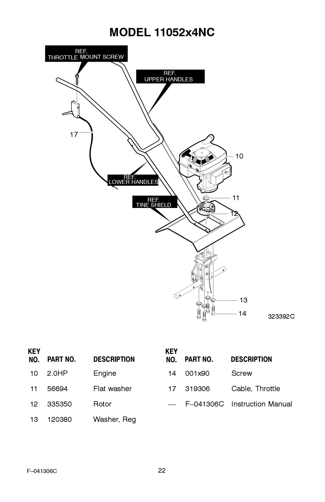 Murray manual Model 11052x4NC, 323392C 