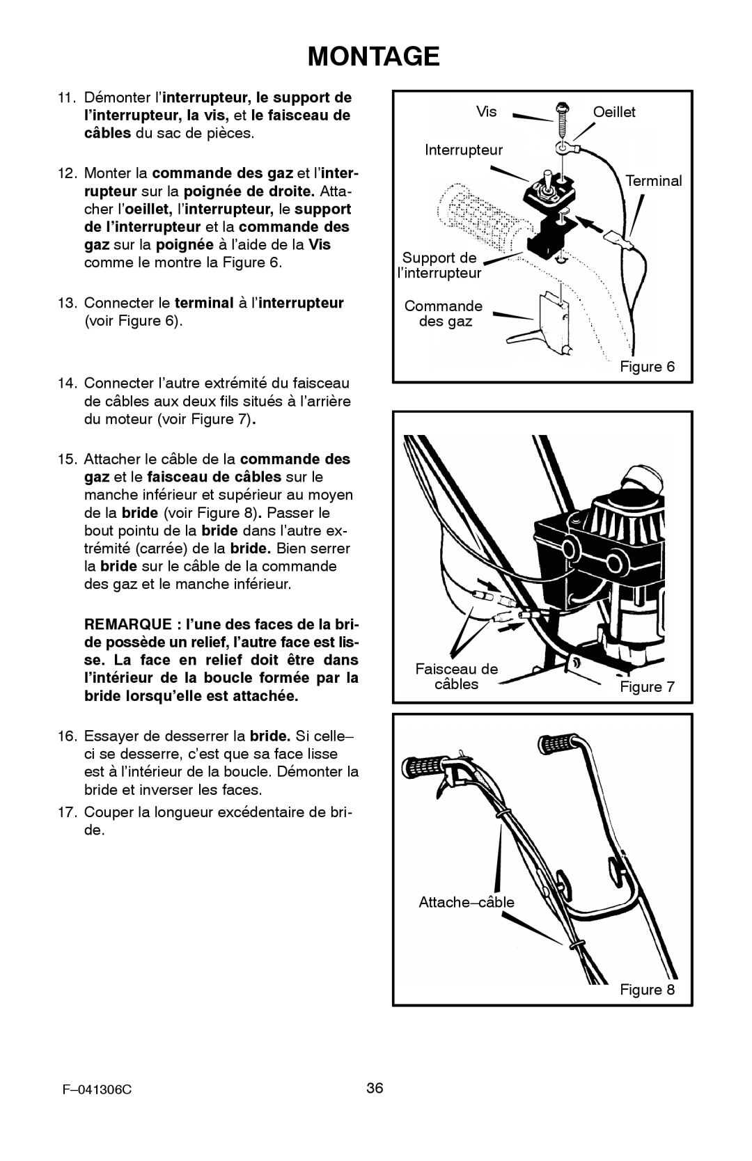 Murray 11052x4NC manual Attache-câble 