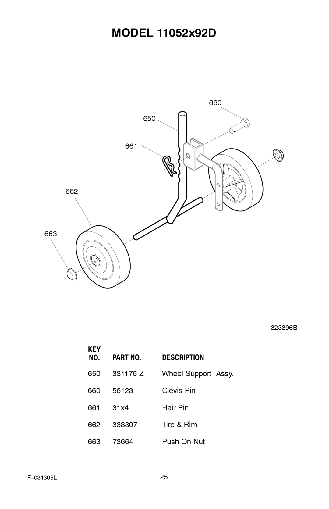 Murray 11052x92D manual 660 650 661 662 663 