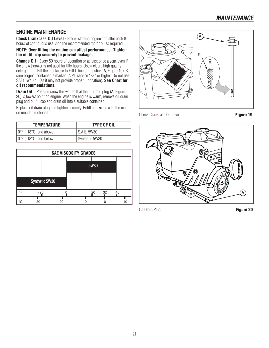 Murray 1737921, 1695720 manual Engine Maintenance 