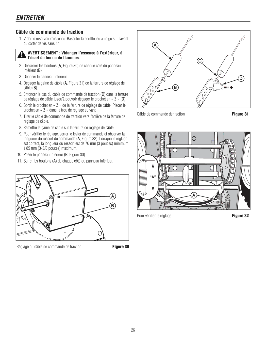 Murray 1695720, 1737921 manual Câble de commande de traction 